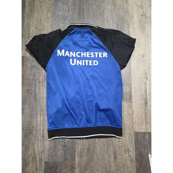 Manchester United Sweat Suit Jacket Men's Medium Black & Blue MUFC Futbol Soccer - Picture 7 of 9